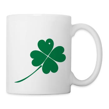 Herz-Kleeblatt - Tasse - Weiß - Rechts