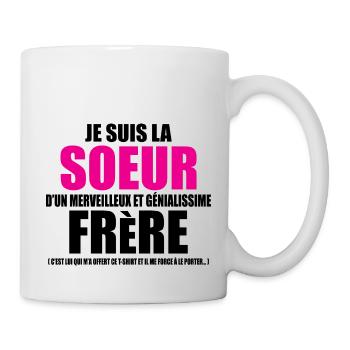 je suis la soeur d'un merveilleux frère - Mug blanc - blanc - Droite