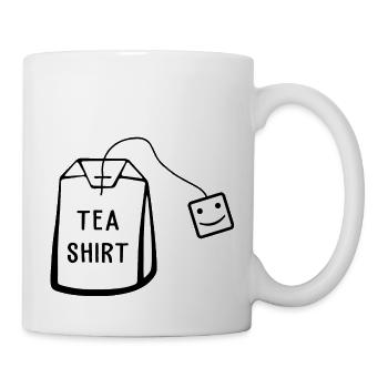 Tee Shirt Lustige Grafik - Tasse - Weiß - Rechts