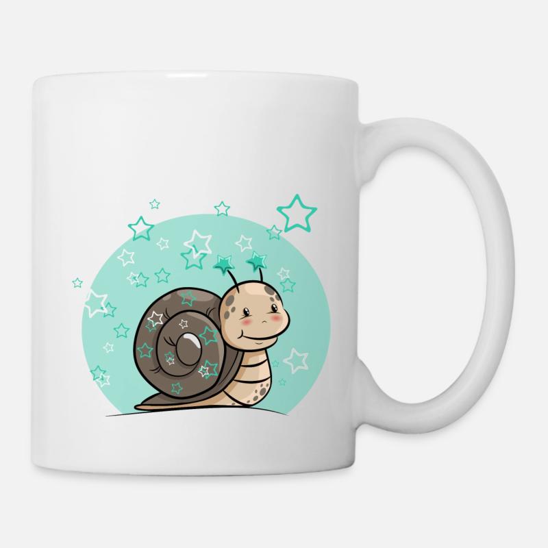 Schnecke mit Sternen - Tasse - Weiß