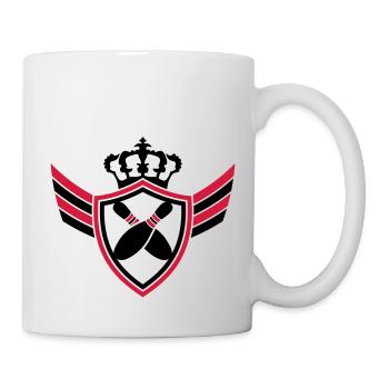 Bowling Pins Blazon Logo Design - Mug blanc - blanc - Droite