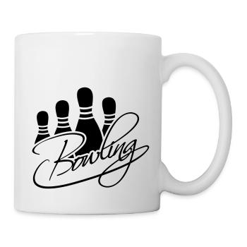 Bowling Pins Text Logo Design - Mug blanc - blanc - Droite