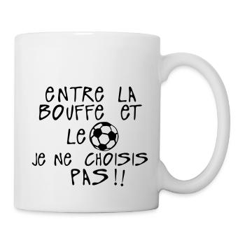 entre bouffe football choisi pas citation - Mug blanc - blanc - Droite