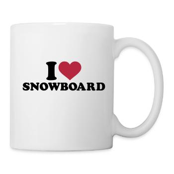I love Snowboard - Mug blanc - blanc - Droite