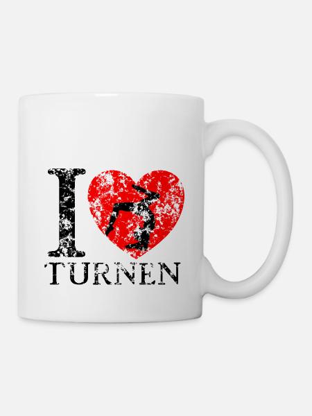 i love Turnen Kunstturnen Bodenturnen - Tasse - Weiß