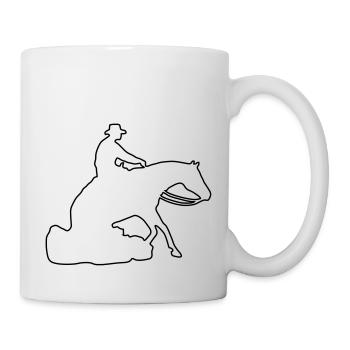 Sliding Stop Silhoutte Rand - Tasse - Weiß - Rechts