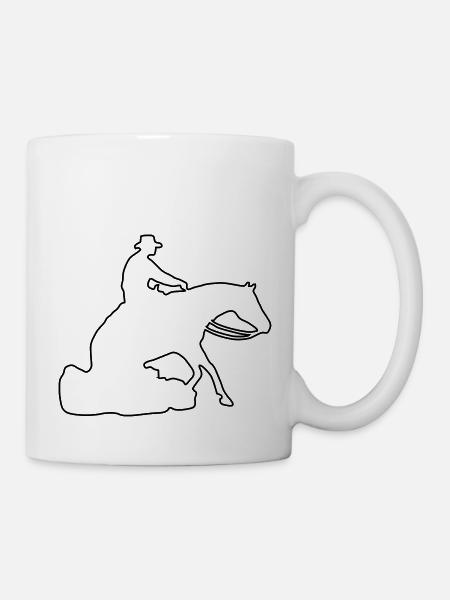 Sliding Stop Silhoutte Rand - Tasse - Weiß