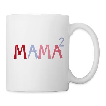 Mama hoch 2, Mutter von 2 Kindern - Tasse - Weiß - Rechts