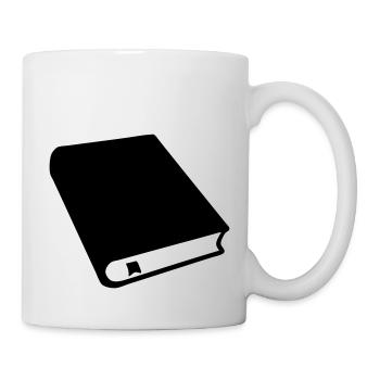 buch Cartoon Vektor Buchleser Buchhändler Schrifts - Tasse - Weiß - Rechts