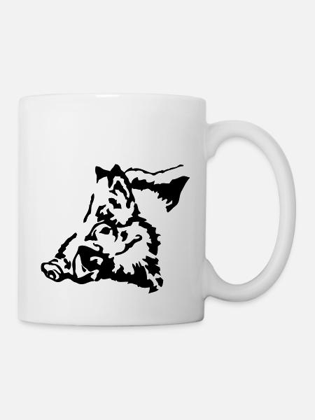wildschwein - Tasse - Weiß