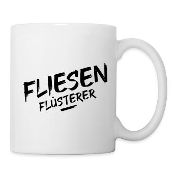 Fliesenleger Geschenke Sprüche Fliesen Flüsterer - Tasse - Weiß - Rechts