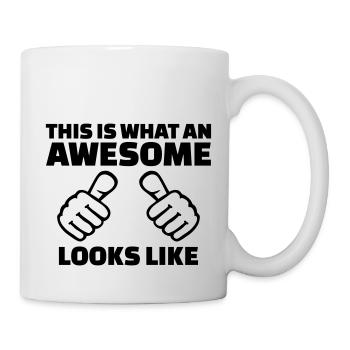 This is what an awesome looks like - Mug - white - Right