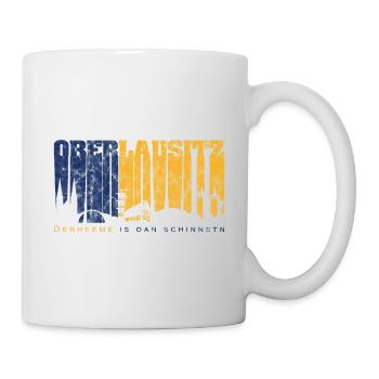 Oberlausitz Skyline - Fanartikel mit Retro Design - Tasse - Weiß - Rechts