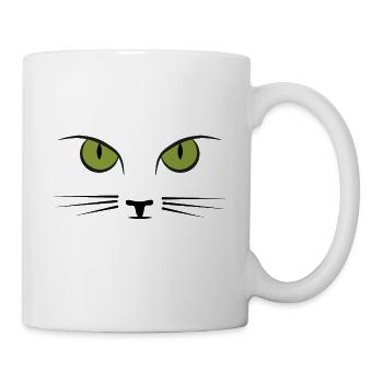 Meow - cat face, cat eyes, cat lovers - Mug - white - Right