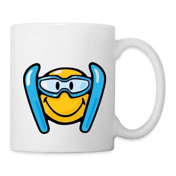 Smiley Skiing - Mug blanc - blanc - Droite