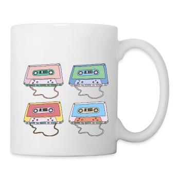 Musikkassette Kompakt Kassette Tonband Retro 80er - Tasse - Weiß - Rechts