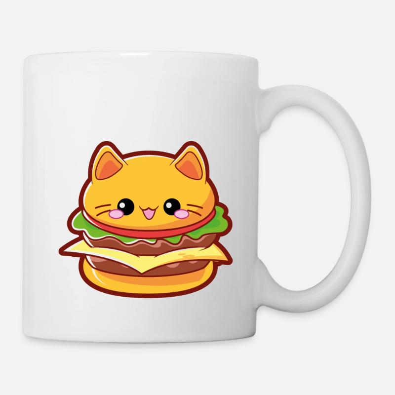 Burger Cat / Burger Katze moodrush - Tasse - Weiß