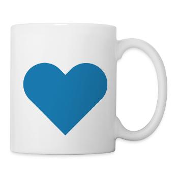 Coeur // amour // se marier // mariage // bleu - Mug blanc - blanc - Droite