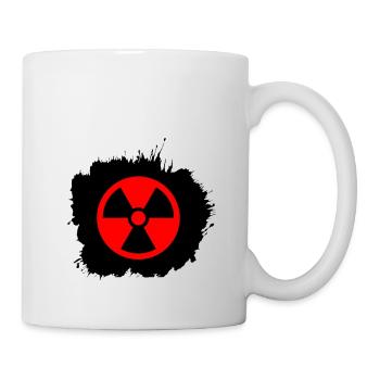 Rotes, rot Radioaktiv, Radioaktivitätssymbol - Tasse - Weiß - Rechts