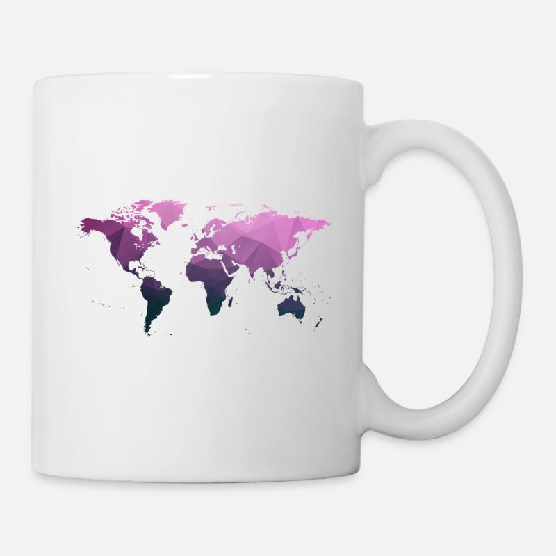 Weltkarte "Triangle" - Tasse - Weiß