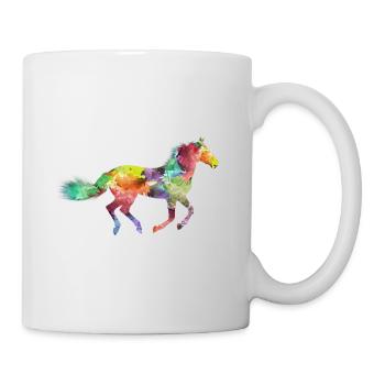 Cheval coloré - Mug blanc - blanc - Droite