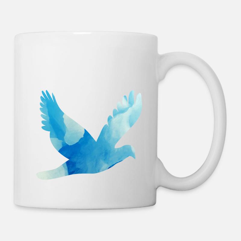 Friedenstaube in Eisblau - Tasse - Weiß