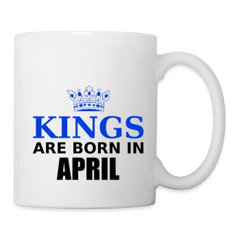 kings are born in april - Tasse - Weiß - Rechts