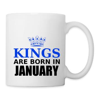 kings are born in january - Tasse - Weiß - Rechts