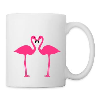 Flamingos 2farbig - Tasse - Weiß - Rechts