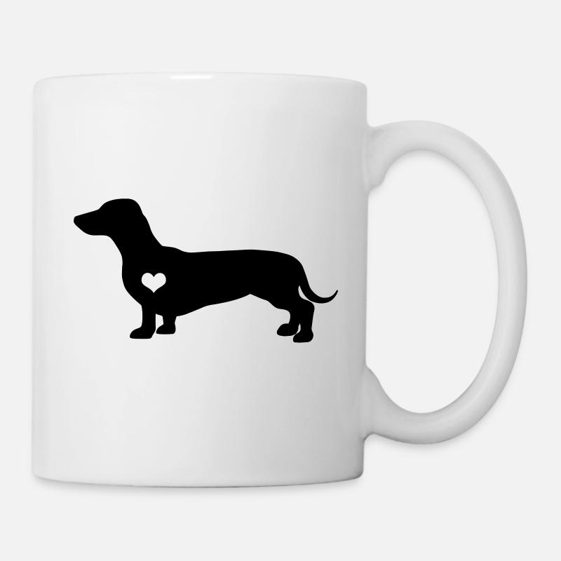 Dachshund Dachshund dog heartbeat gift idea - Mug - white