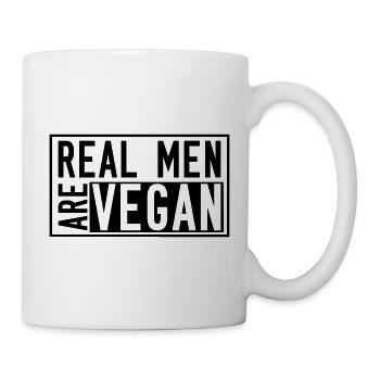 Les vrais hommes sont végétariens - Mug blanc - blanc - Droite