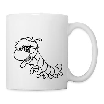 nerd geek hornbrille schlau intelligent freak büch - Tasse - Weiß - Rechts
