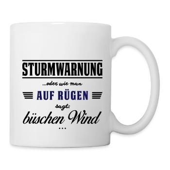 Sturmwarnung Rügen - büschen Wind - Tasse - Weiß - Rechts