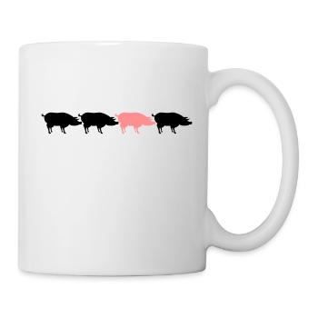 be different reihe muster design silhuette umriss - Tasse - Weiß - Rechts