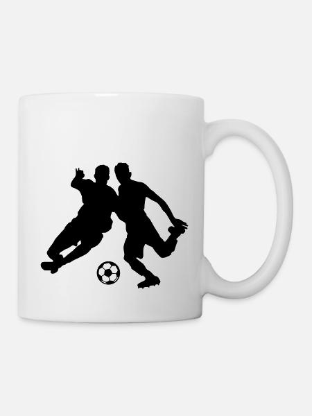fussballer silhouette fussball - Tasse - Weiß