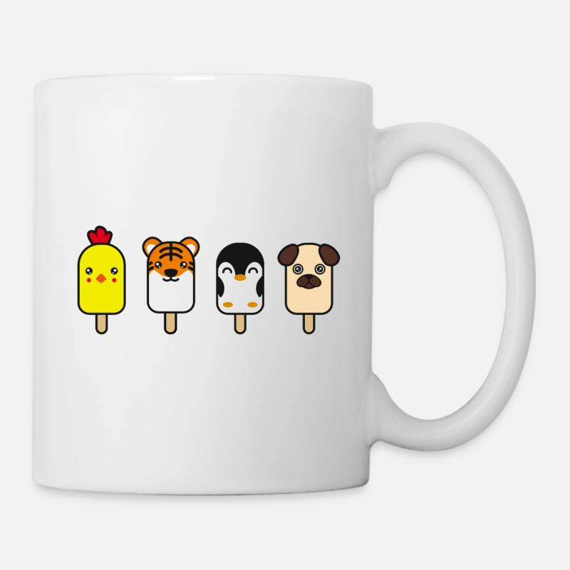 Tiere als Eis - Tasse - Weiß