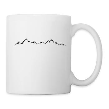 MONTAGNES Montagnes Paysage Silhouette - Mug blanc - blanc - Droite