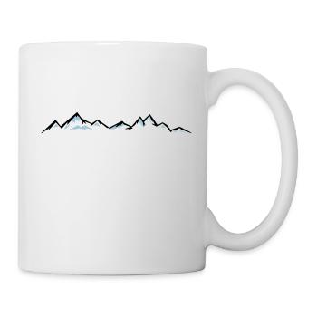 BERGE Gebirge Landschaft Silhouette Panorama - Tasse - Weiß - Rechts
