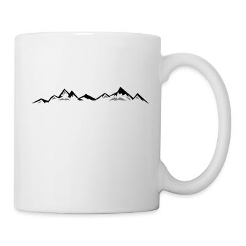 BERGE Gebirge Landschaft Silhouette Panorama - Tasse - Weiß - Rechts