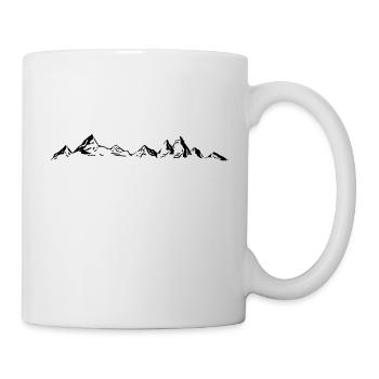 BERGE Gebirge Landschaft Silhouette Panorama - Tasse - Weiß - Rechts