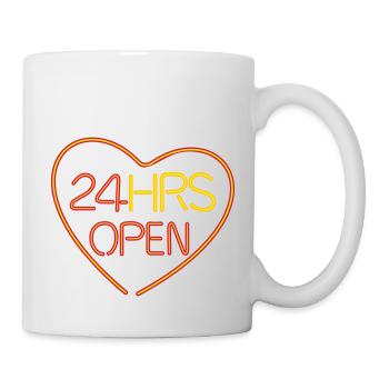 neon open heart - Mug blanc - blanc - Droite