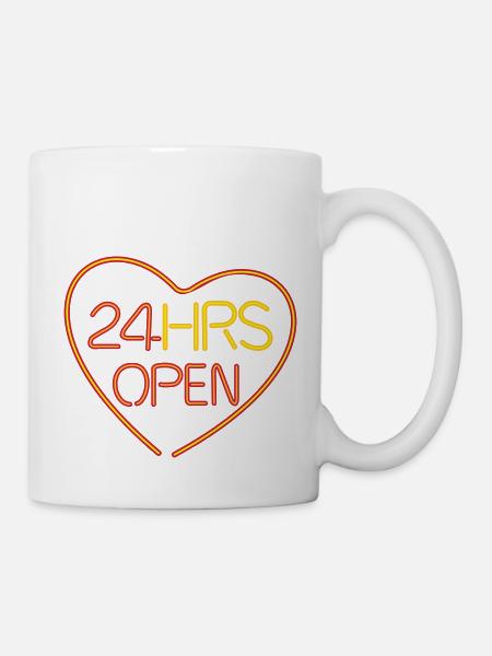 neon open heart - Mug - white