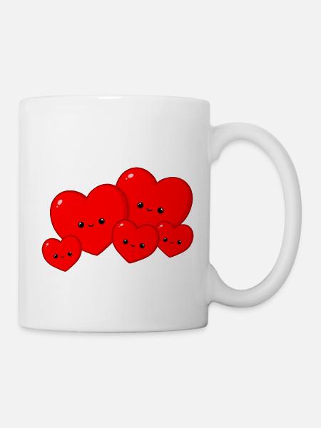 Coeurs - famille - Mug blanc - blanc