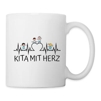 Kita mit Herz - Tasse - Weiß - Rechts