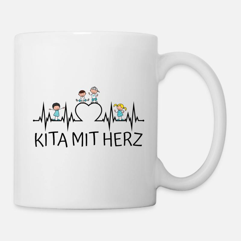 Kita mit Herz - Tasse - Weiß