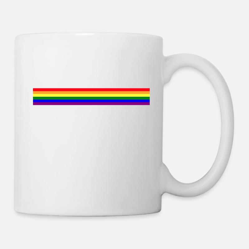 Regenbogenflagge als Streifen - Tasse - Weiß
