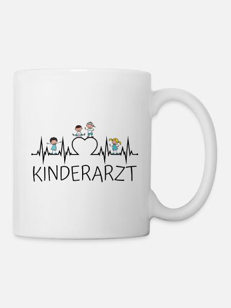 Kinderarzt Kinder Arzt Herzschlag Herz EKG - Tasse - Weiß