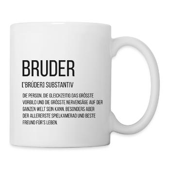 Spruchdesign - bester Bruder - Tasse - Weiß - Rechts