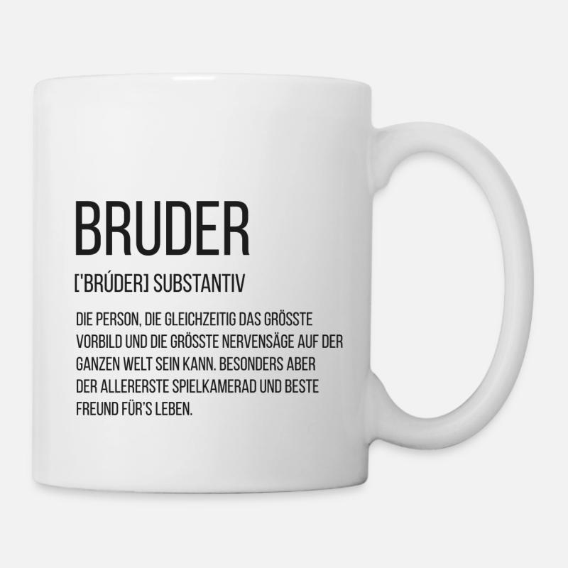 Spruchdesign - bester Bruder - Tasse - Weiß