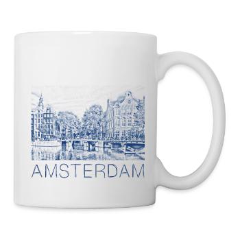 Dessin à la plume Amsterdam - Mug blanc - blanc - Droite